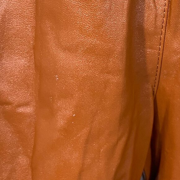 Enza Costa | Vegan Leather High Waist Pant in Cognac - Picture 6 of 9